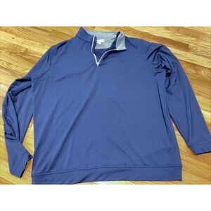 Peter Millar Men's Navy Crown Comfort Pullover Quarter Zip Sweater Size XL
